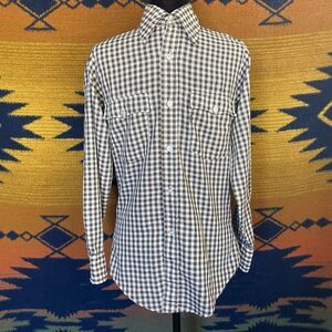 Vintage 70’s Levi’s Brown And White Gingham Style Button Up. Small. USA.